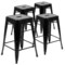 Emma and Oliver 4 Pack 24" High Metal Indoor Counter Bar Stool - Stackable Stool
